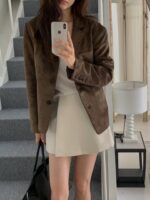 [Premium] Front Wrap Wool Skorts - Image 8