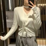 [PREMIUM] The Tie-Neck Wool Cardigan