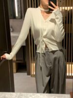 [PREMIUM] The Tie-Neck Wool Cardigan - Image 10