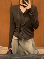 [PREMIUM] The Tie-Neck Wool Cardigan - Image 11
