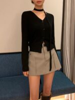 [PREMIUM] The Tie-Neck Wool Cardigan - Image 14