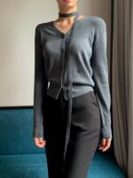 [PREMIUM] The Tie-Neck Wool Cardigan - Image 16