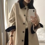 [PREMIUM] Contrast Collar Coat