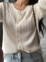 [PREMIUM] Ribbed Pleat Cardigan - Image 13