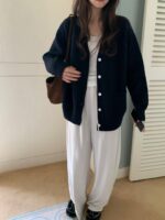 [Premium] Merino Wool Boxy Cardigan - Image 7