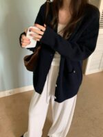 [Premium] Merino Wool Boxy Cardigan - Image 9