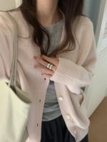 [Premium] Merino Wool Boxy Cardigan - Image 13