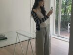 [Premium] Multi-Striped V-Neck Cardigan - Image 5