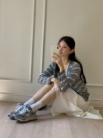 [Premium] Multi-Striped V-Neck Cardigan - Image 11