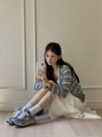 [Premium] Multi-Striped V-Neck Cardigan - Image 16