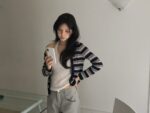 [Premium] Multi-Striped V-Neck Cardigan - Image 20