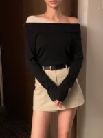 [PREMIUM] Shirred Chiffon Off shoulder Top - Image 7