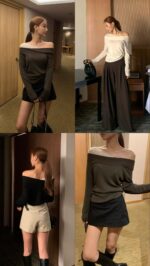 [PREMIUM] Shirred Chiffon Off shoulder Top - Image 19