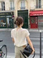 Wrinkle Mock Neck Top - Image 2