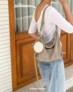 Bucks and Leather Shoulder Hobo Bag (Size S) - Image 11