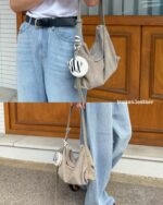 Bucks and Leather Shoulder Hobo Bag (Size S) - Image 12