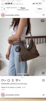 Bucks and Leather Shoulder Hobo Bag (Size S) - Image 30