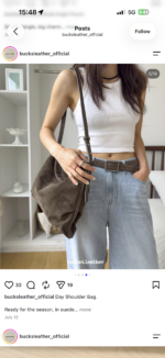 Bucks and Leather Shoulder Hobo Bag (Size S) - Image 31