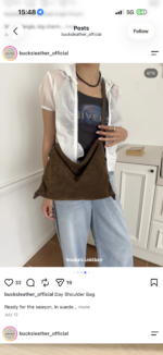 Bucks and Leather Shoulder Hobo Bag (Size S) - Image 34
