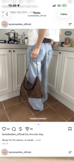Bucks and Leather Shoulder Hobo Bag (Size S) - Image 36