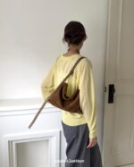 Bucks and Leather Shoulder Hobo Bag (Size M) - Image 7