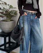 Bucks and Leather Shoulder Hobo Bag (Size M) - Image 10