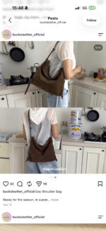 Bucks and Leather Shoulder Hobo Bag (Size M) - Image 33