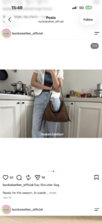 Bucks and Leather Shoulder Hobo Bag (Size M) - Image 34