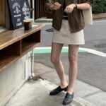 [Premium] OUNCE Cream Mini Skirt