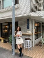 [Premium] OUNCE Cream Mini Skirt - Image 15