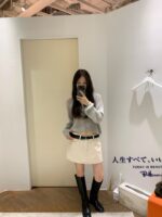 [Premium] OUNCE Cream Mini Skirt - Image 10