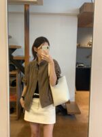 [Premium] OUNCE Cream Mini Skirt - Image 6