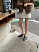 [Premium] OUNCE Cream Mini Skirt - Image 3