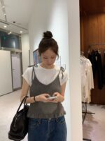 [Premium] OUNCE Ribbon Ruffle Sleeveless Knit - Image 3
