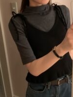 [Premium] OUNCE Ribbon Ruffle Sleeveless Knit - Image 4