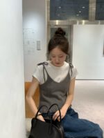 [Premium] OUNCE Ribbon Ruffle Sleeveless Knit - Image 5