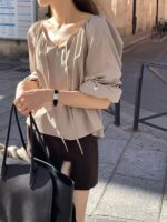 [Premium] OUNCE V Shirring Blouse - Image 4