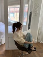 [Premium] OUNCE V Shirring Blouse - Image 5