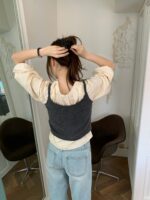 [Premium] OUNCE V Shirring Blouse - Image 11