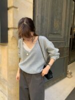 [Premium] OUNCE Wool V-Neck Sweatshirt - Image 13