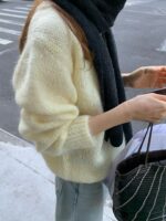 [Premium] OUNCE Blanc Mohair Round Knit - Image 6