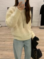 [Premium] OUNCE Blanc Mohair Round Knit - Image 10